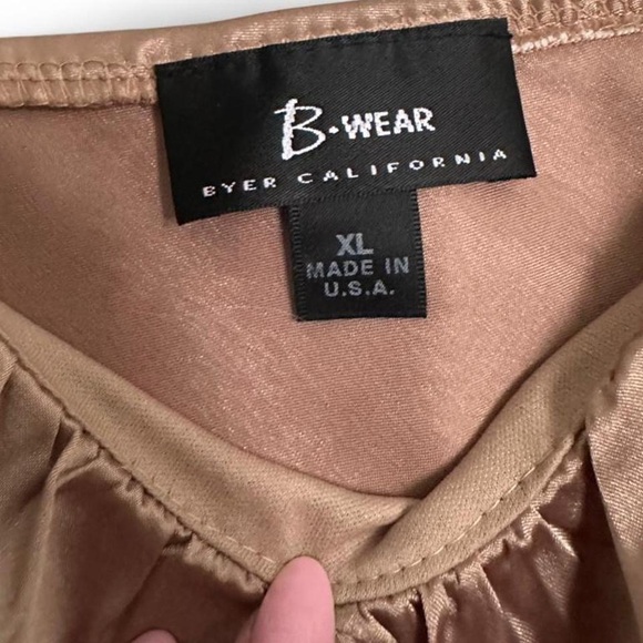 Vintage Y2K B.Wear Champagne Satin Babydoll Cami Top w/ Braided Straps Size XL - Picture 3 of 4